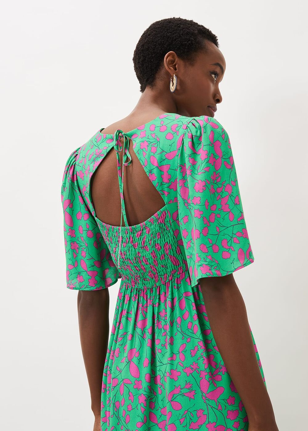 Ayesha Zebra Print Midi Dress Pink/Green