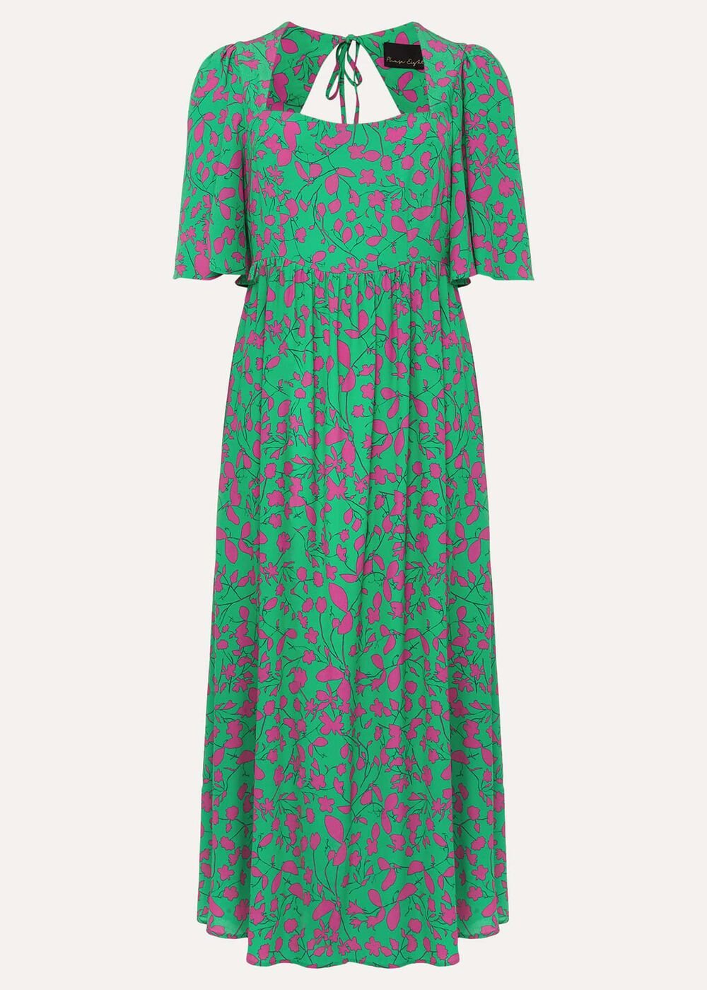 Ayesha Zebra Print Midi Dress Pink/Green