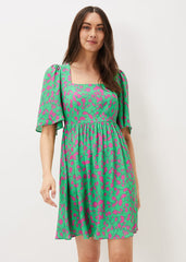 Ayesha Floral Swing Dress Pink/Green