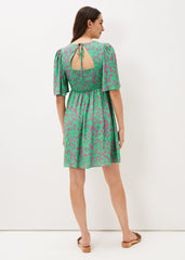 Ayesha Floral Swing Dress Pink/Green