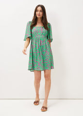 Ayesha Floral Swing Dress Pink/Green
