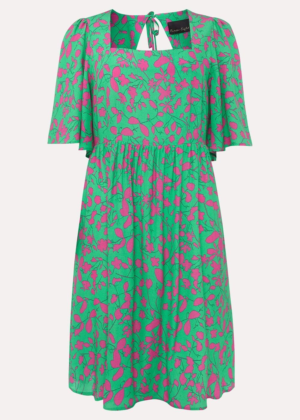 Ayesha Floral Swing Dress Pink/Green