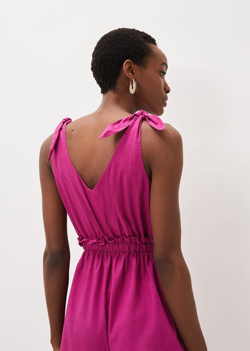 Chessie Linen Tie Jumpsuit Orchid