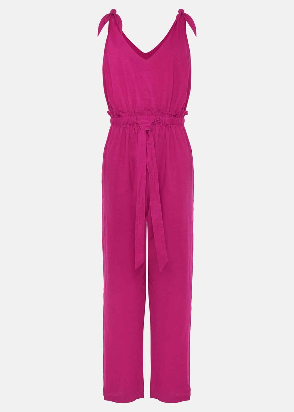 Chessie Linen Tie Jumpsuit Orchid