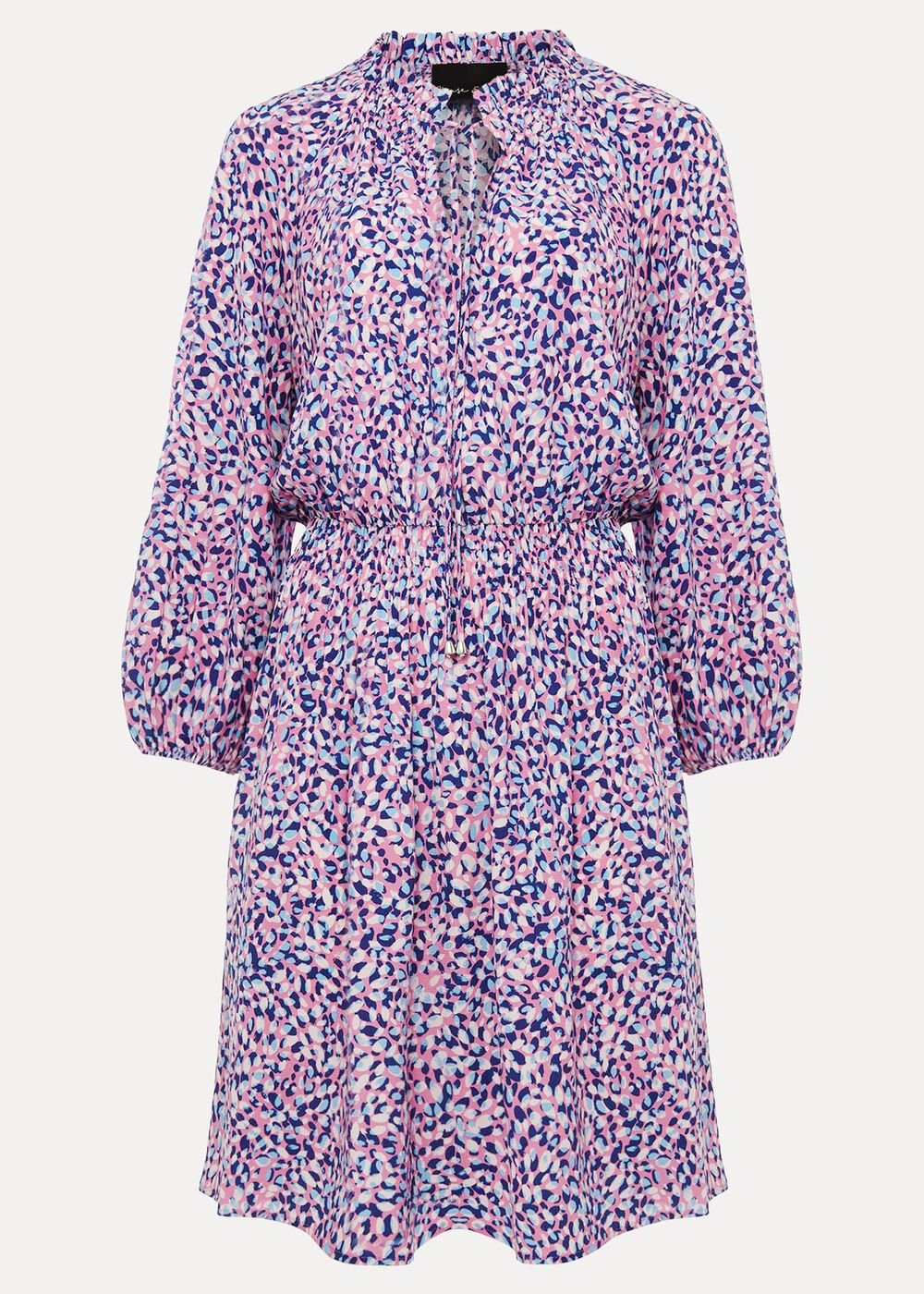 Phillipa Almond Print Short Dress Pink Multi