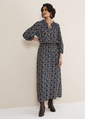 Phillipa Poppy Midi Dress Navy