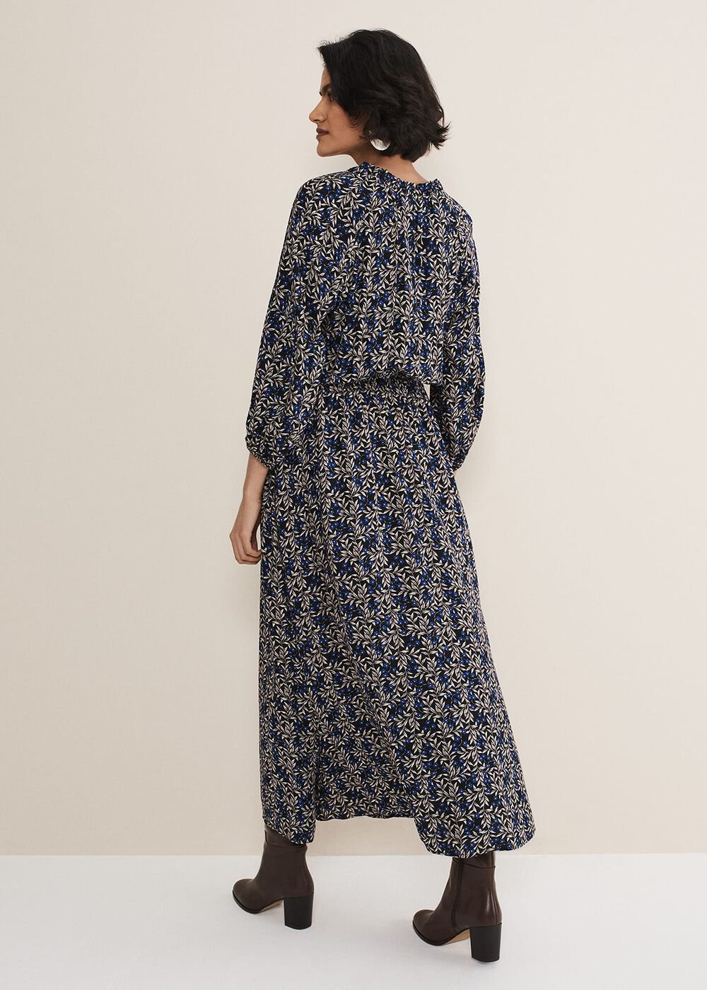 Phillipa Poppy Midi Dress Navy