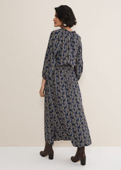 Phillipa Poppy Midi Dress Navy