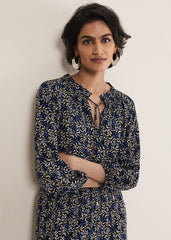 Phillipa Poppy Midi Dress Navy