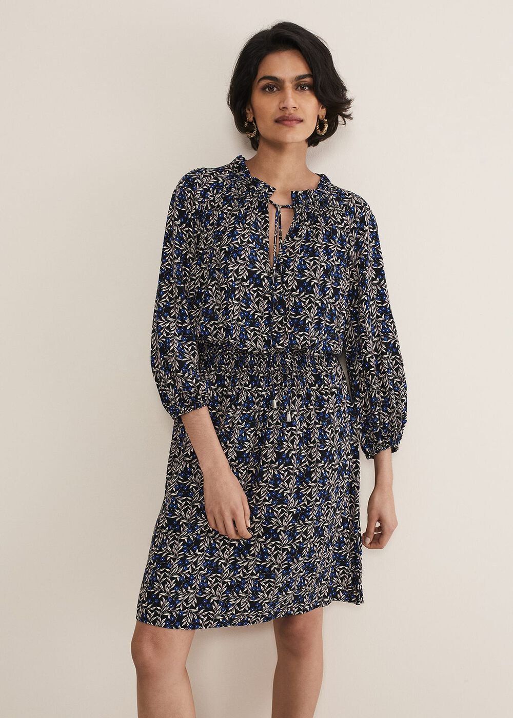 Phillipa Floral Swing Dress Navy