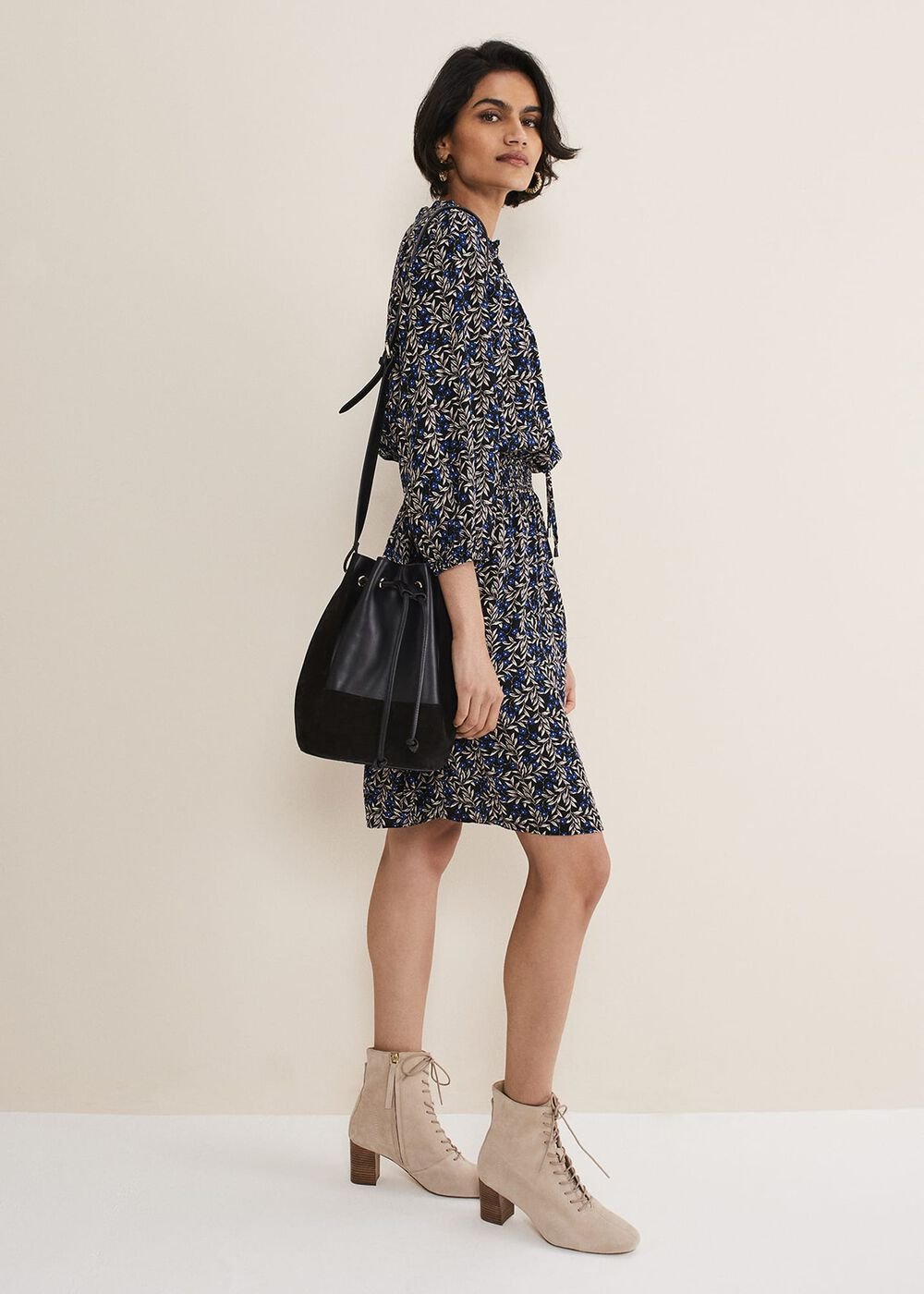 Phillipa Floral Swing Dress Navy