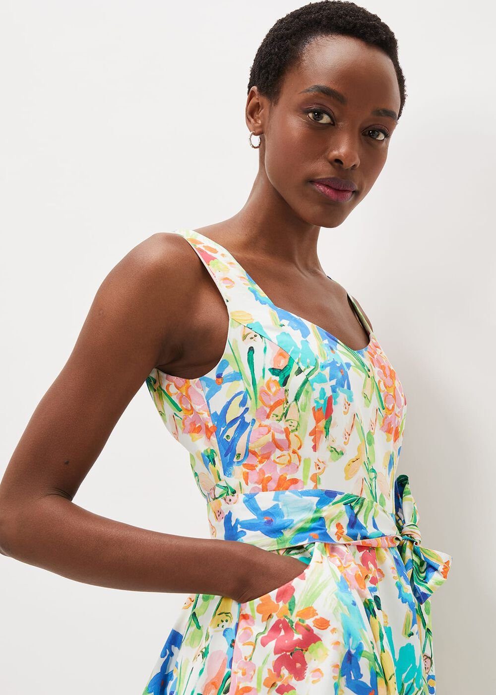 Blair Cotton Floral Dress Multi-Coloured