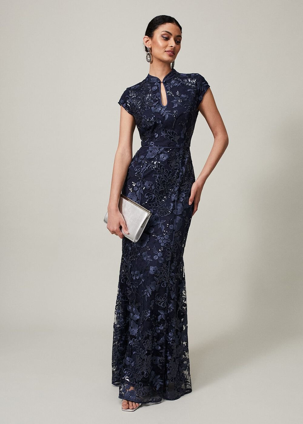 Sofia Embroidered Sequin Dress Black/Midnight