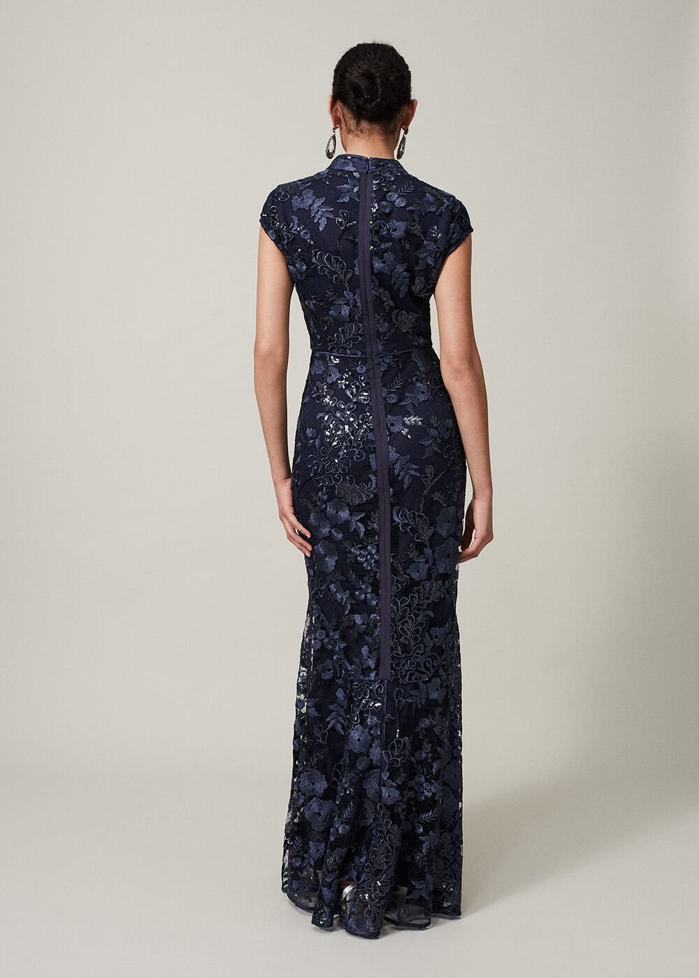 Sofia Embroidered Sequin Dress Black/Midnight