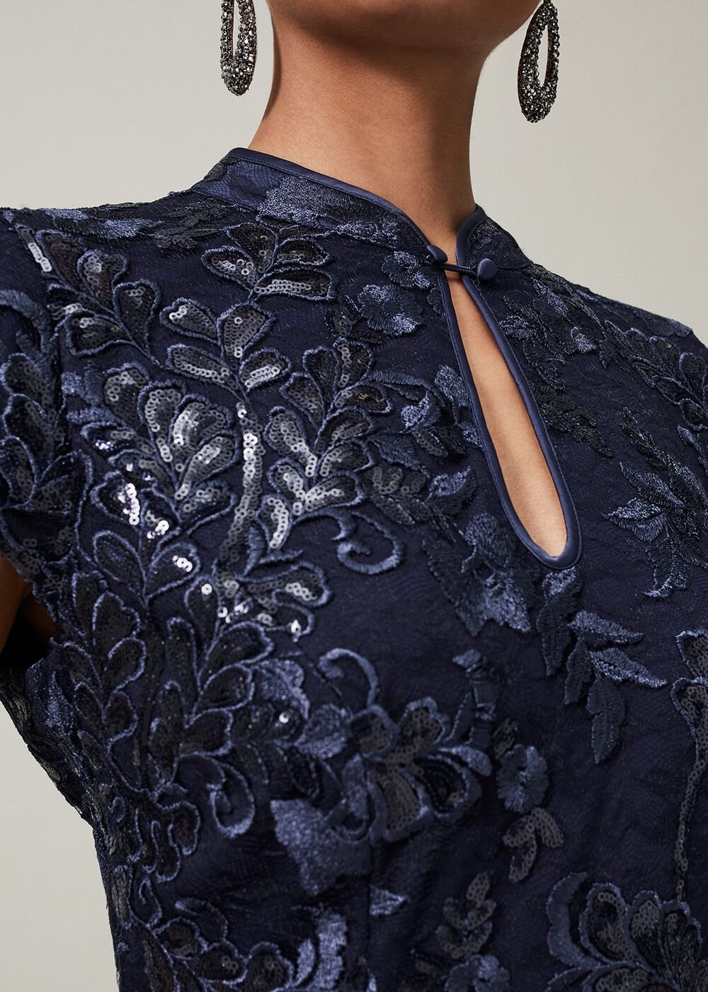 Sofia Embroidered Sequin Dress Black/Midnight