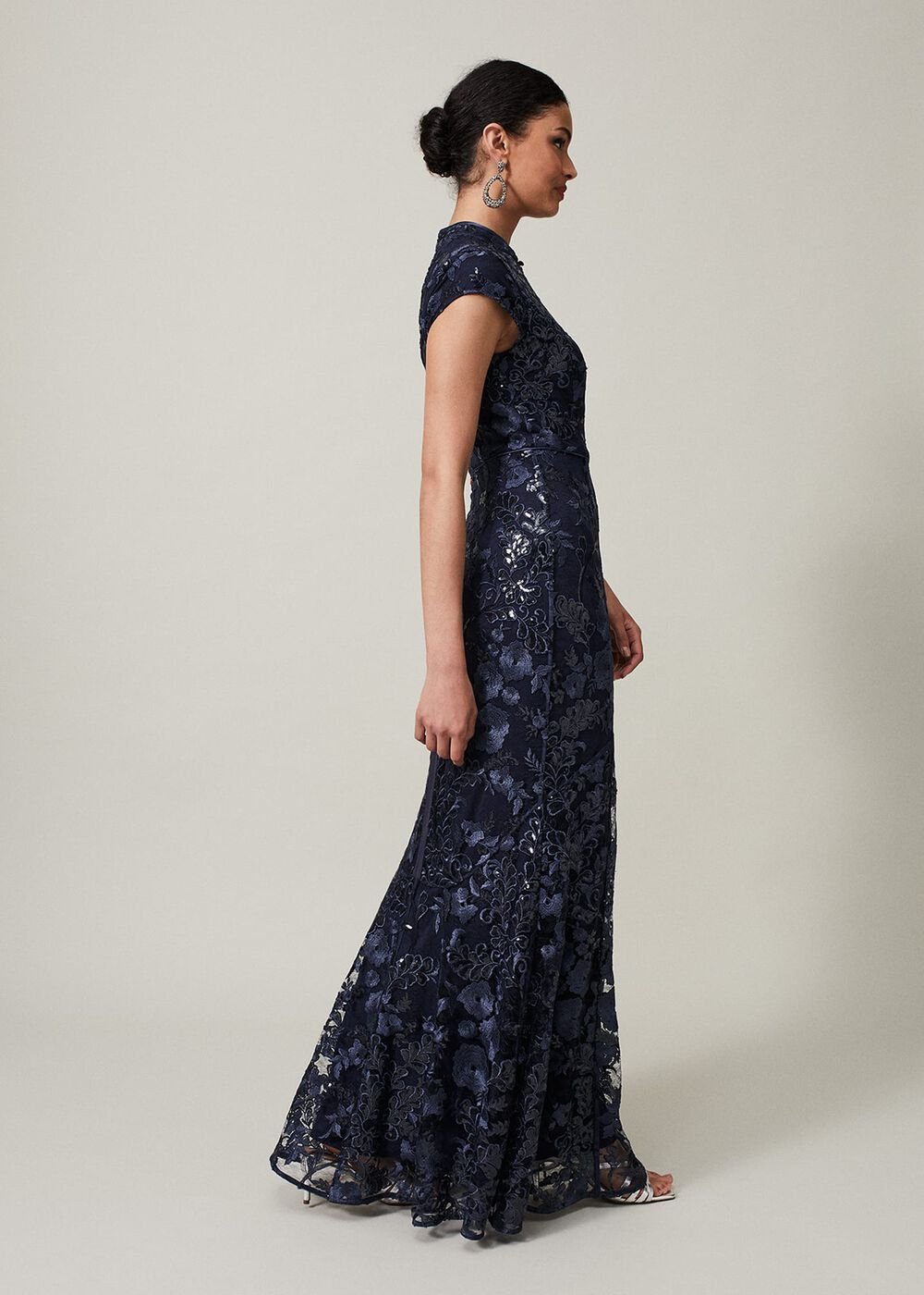 Sofia Embroidered Sequin Dress Black/Midnight