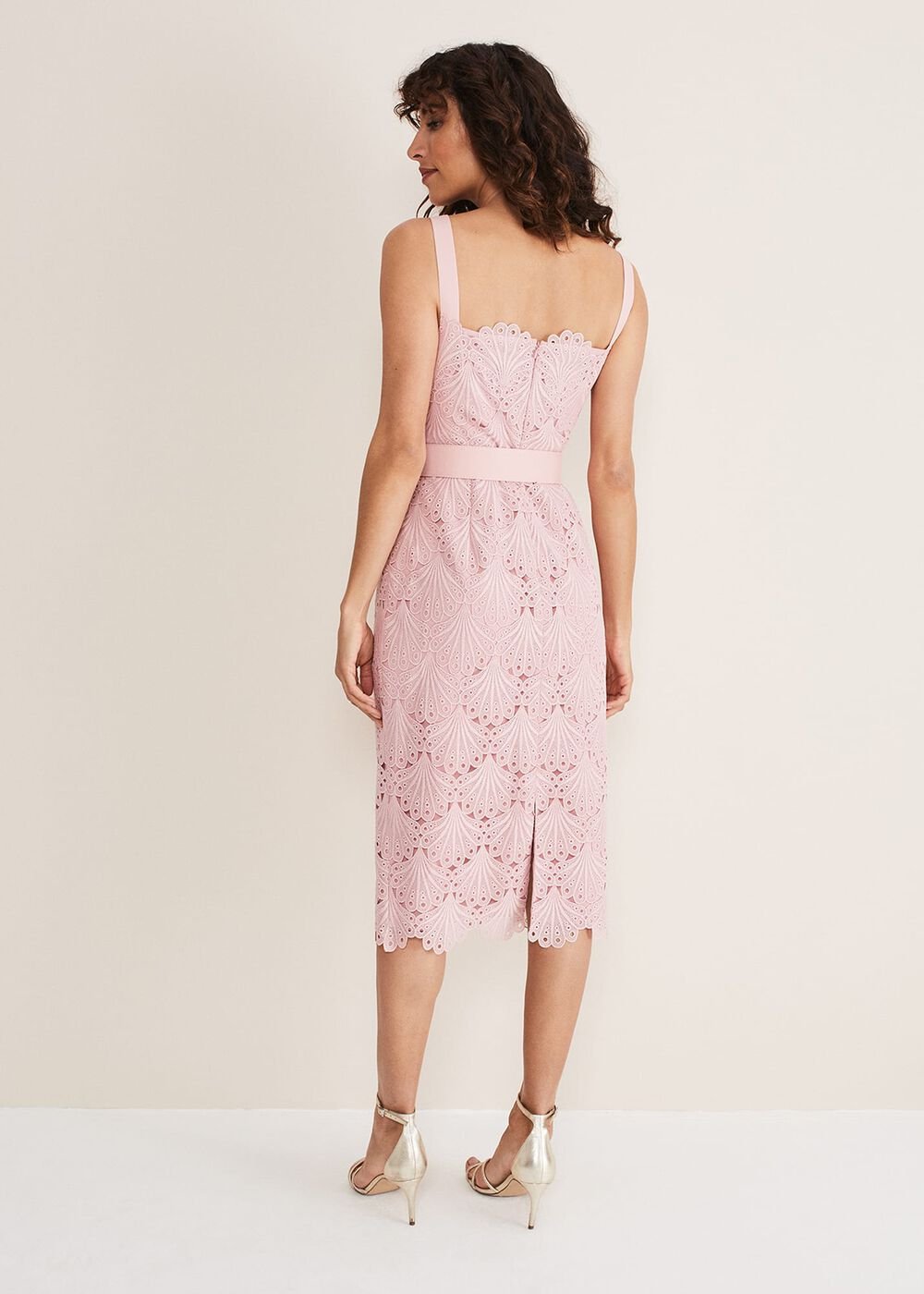 Carrie Midi Lace Dress Clay