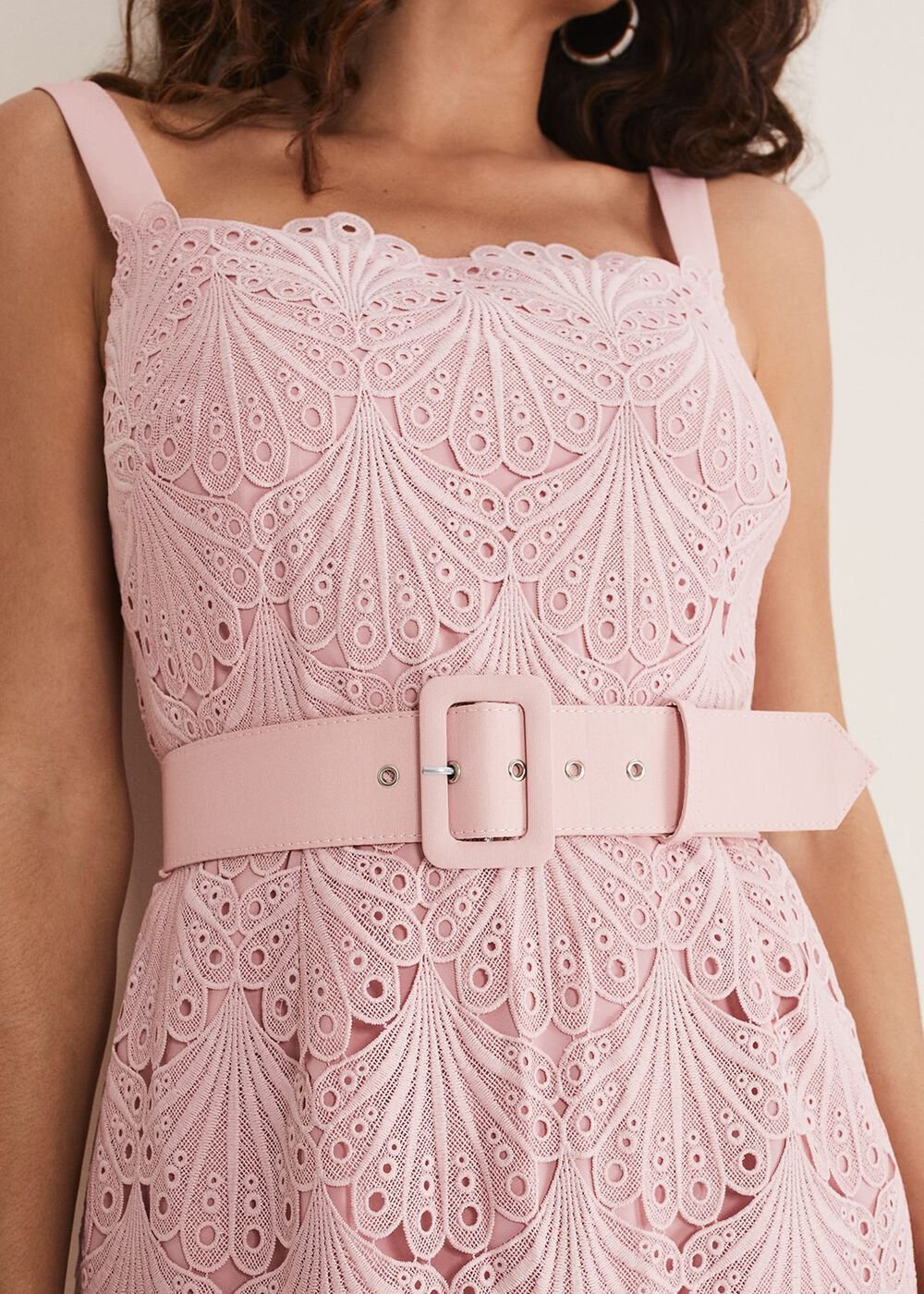 Carrie Midi Lace Dress Clay