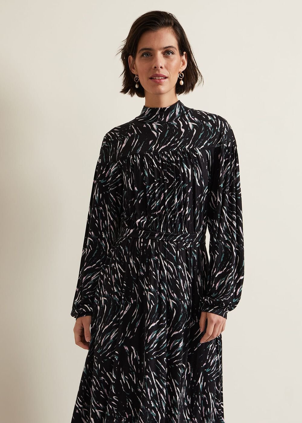 Anamaria Midi Dress Charcoal Multi