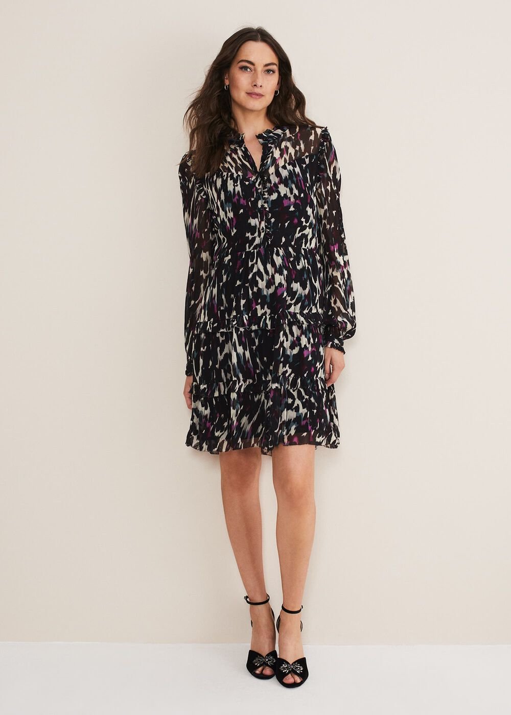 Millicent Print Tiered Dress Multi-Coloured