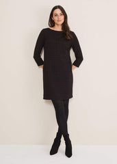 Lenia Check Dress Black/Pewter