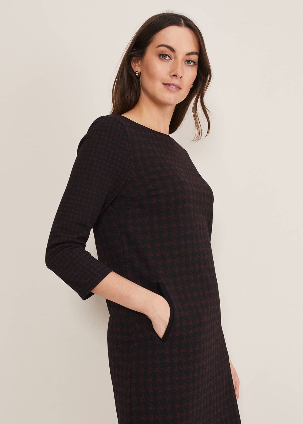 Lenia Check Dress Black/Pewter