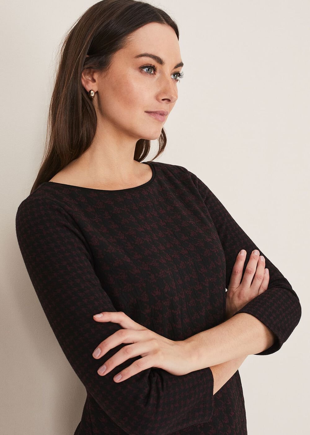 Lenia Check Dress Black/Pewter