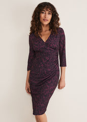 Nieve Leopard Print Dress Black/Purple