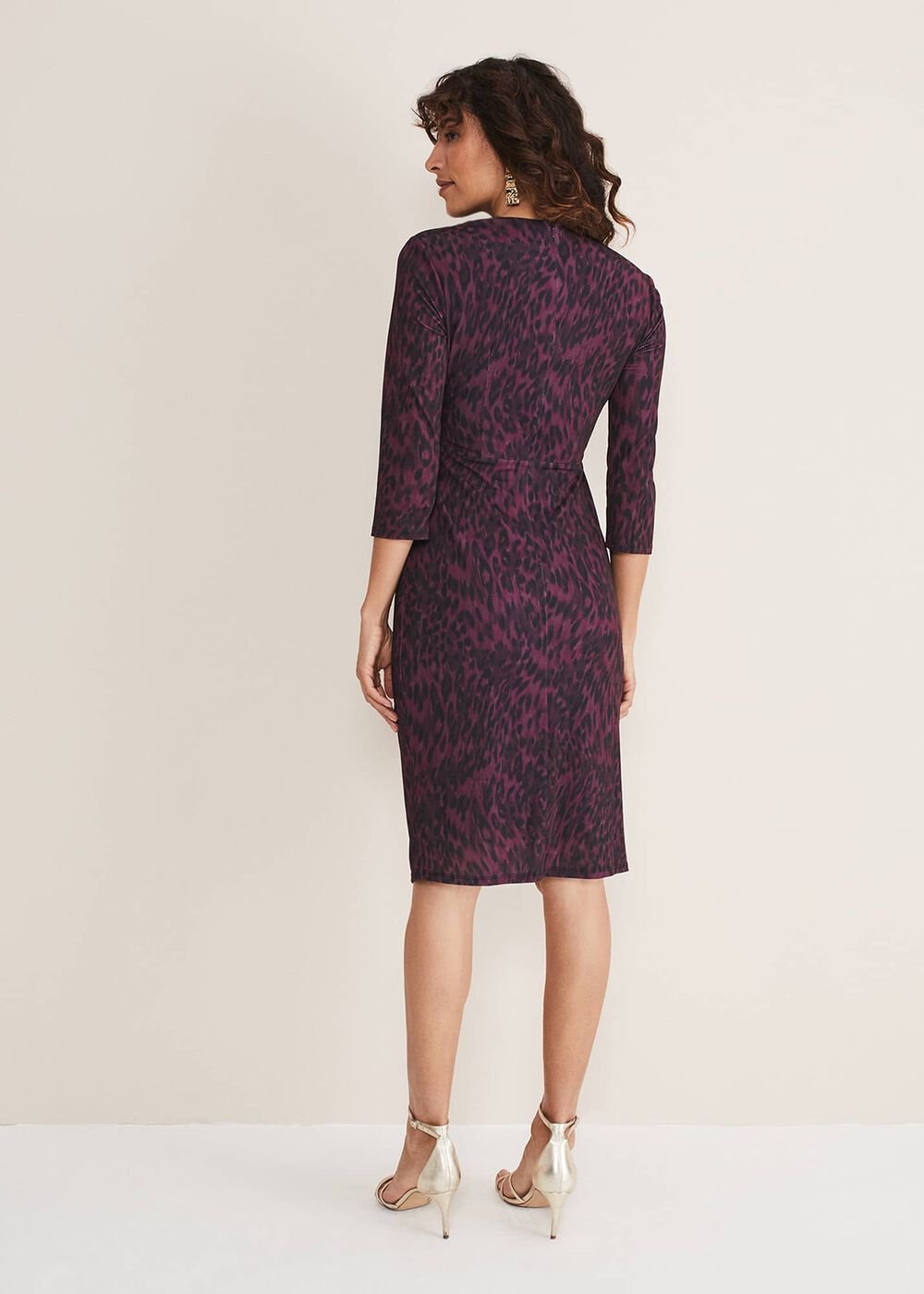Nieve Leopard Print Dress Black/Purple