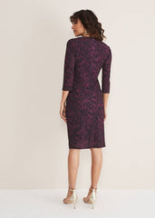 Nieve Leopard Print Dress Black/Purple