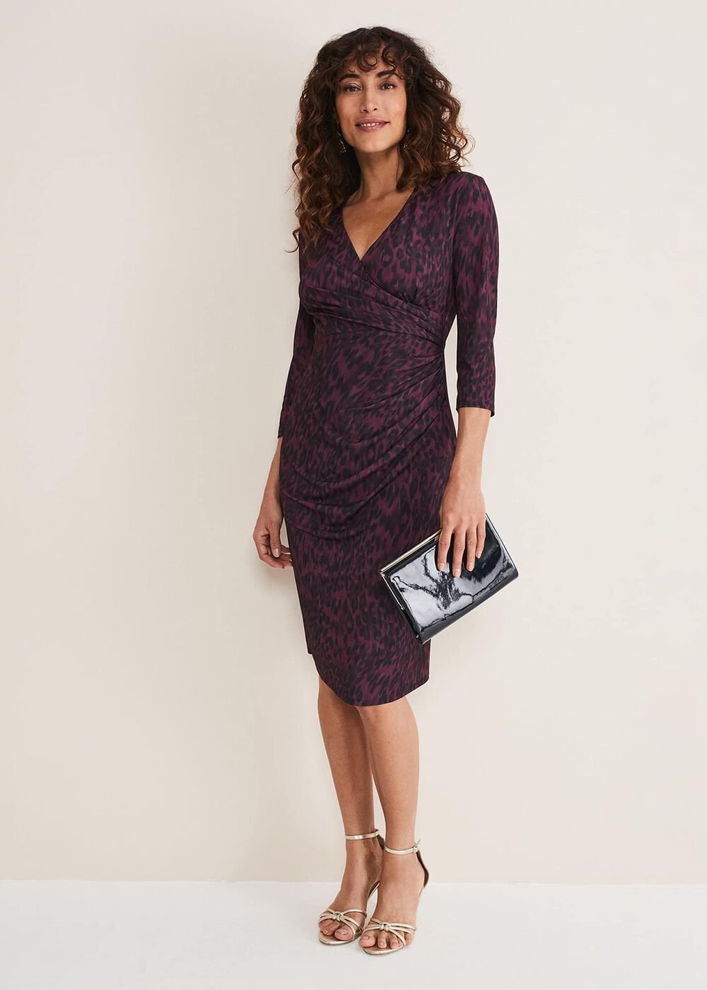 Nieve Leopard Print Dress Black/Purple