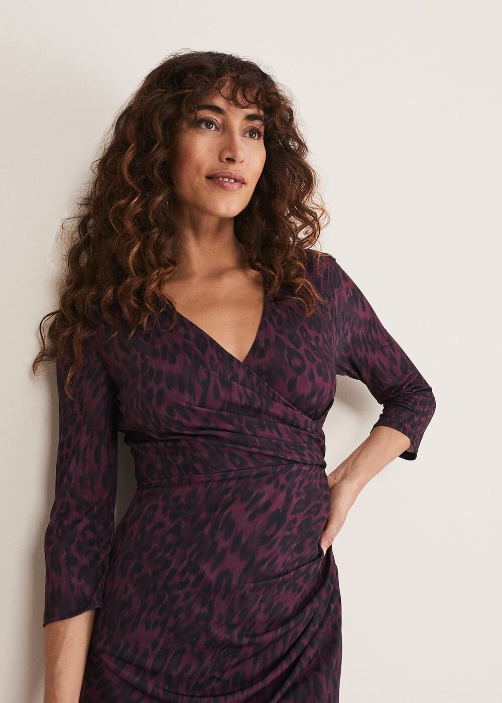 Nieve Leopard Print Dress Black/Purple