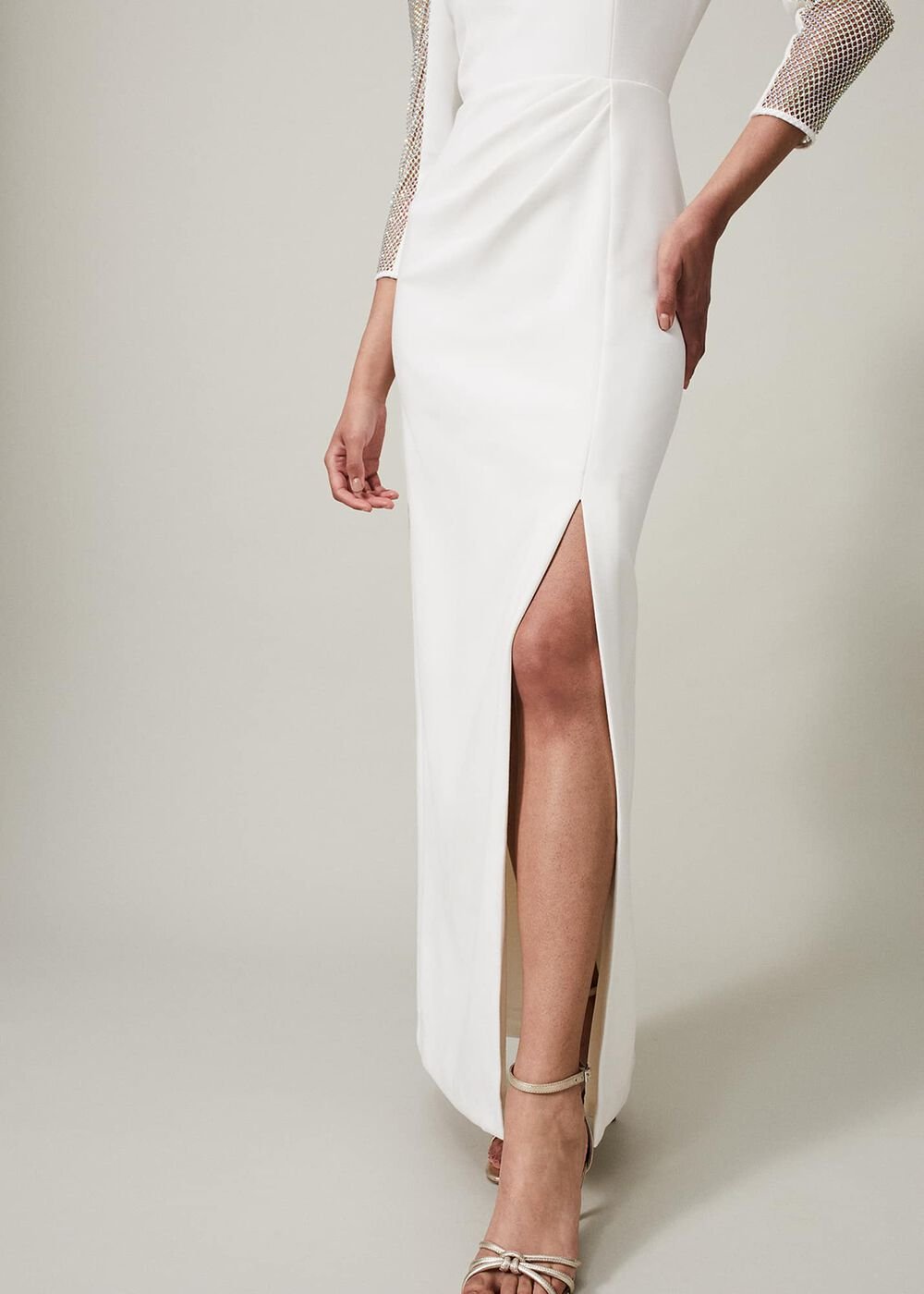 Belle Embellished Maxi Dress Ivory