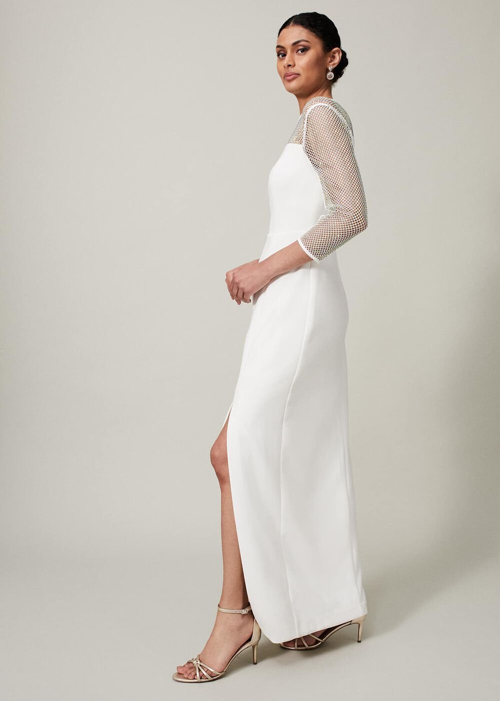 Belle Embellished Maxi Dress Ivory