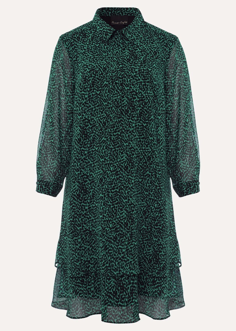 Penelope Chiffon Tiered Mini Dress Green/Black