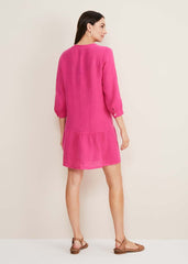 Penele Linen Swing Dress Magenta