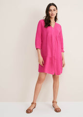Penele Linen Swing Dress Magenta