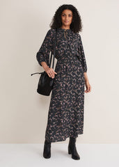 Phillipa Marble Print Midaxi Dress Carbon/Multi