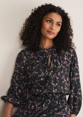 Phillipa Marble Print Midaxi Dress Carbon/Multi