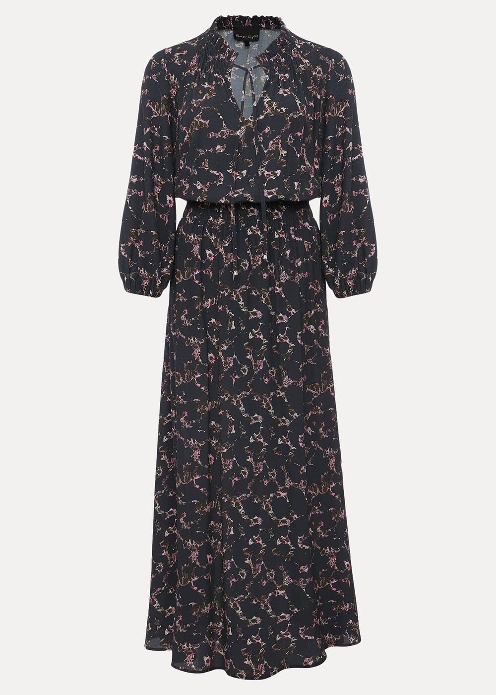 Phillipa Marble Print Midaxi Dress Carbon/Multi