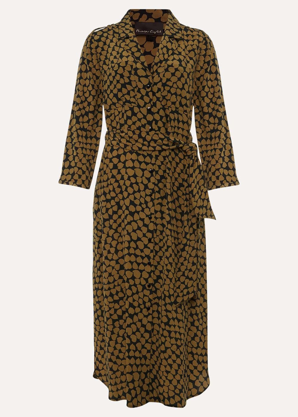 Kesia Hearts Swing Dress Khaki/Black