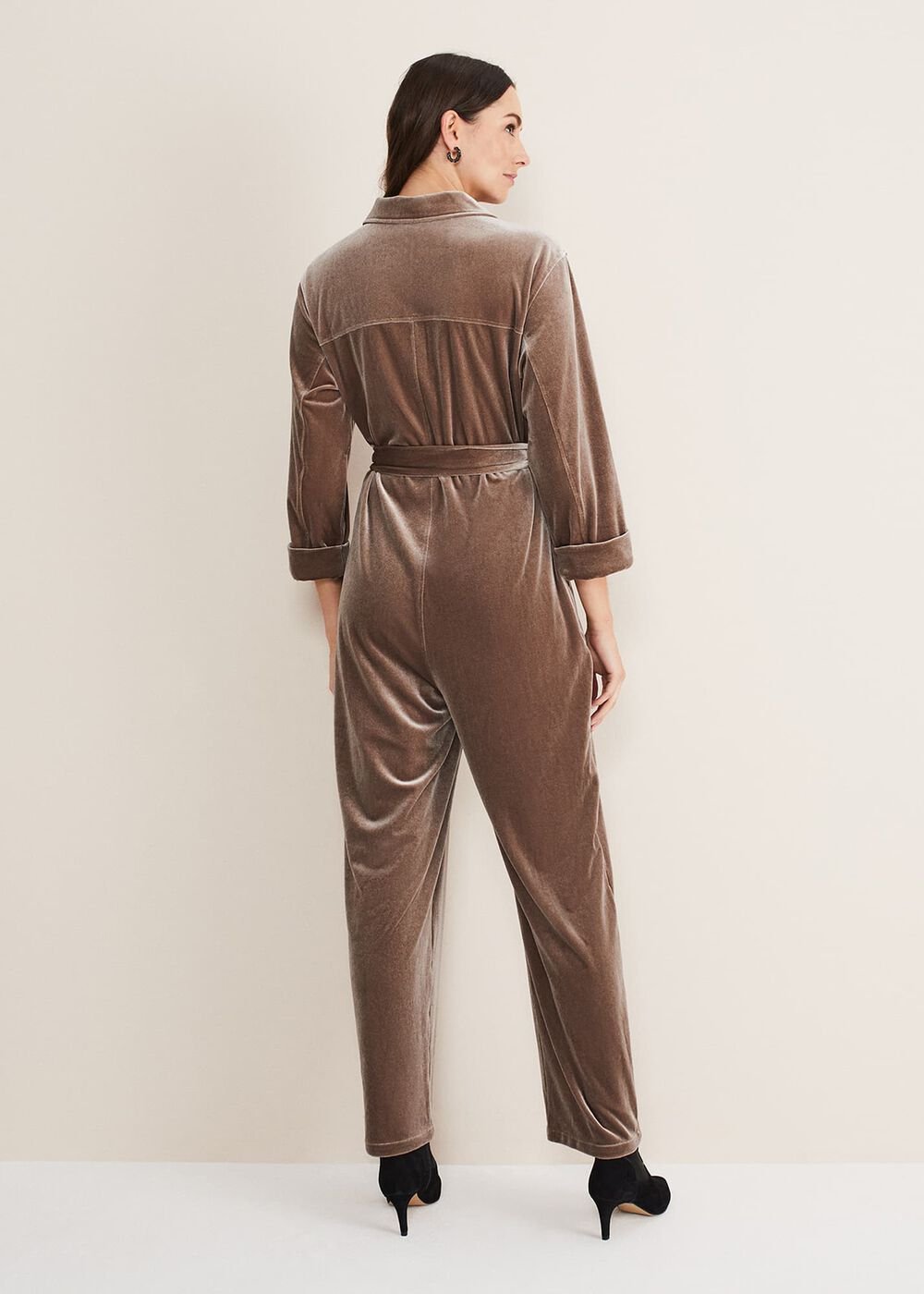 Nala Velvet Jumpsuit Mushroom