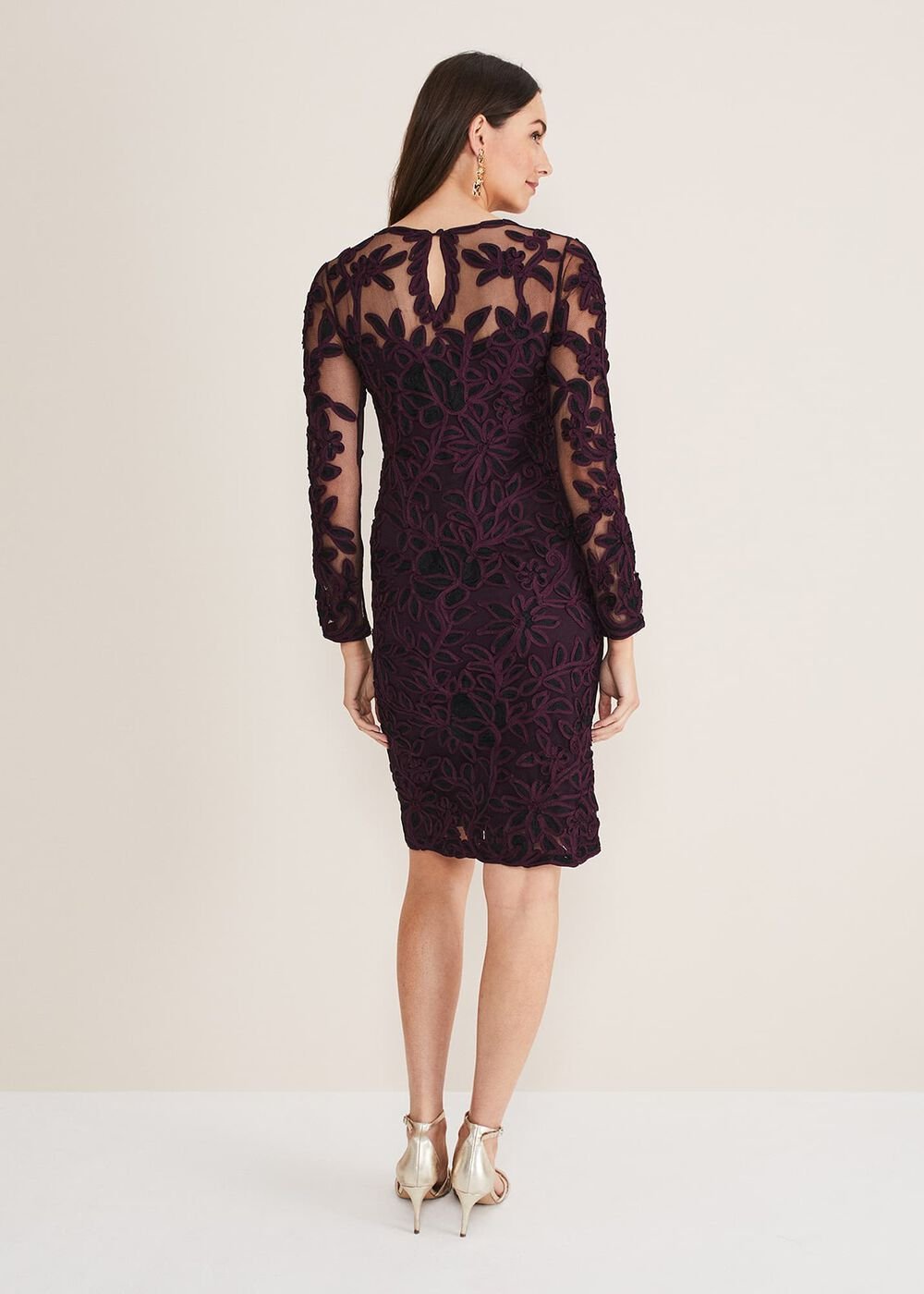 Madison Tapework Dress Black/Plum