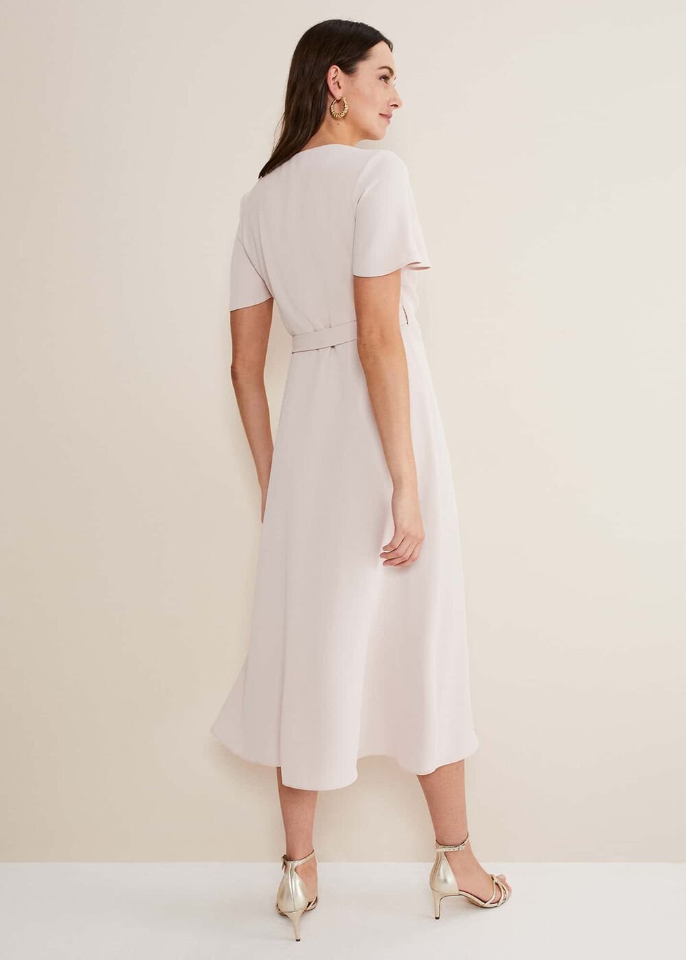Julissa Ruffle Wrap Midi Dress Cameo