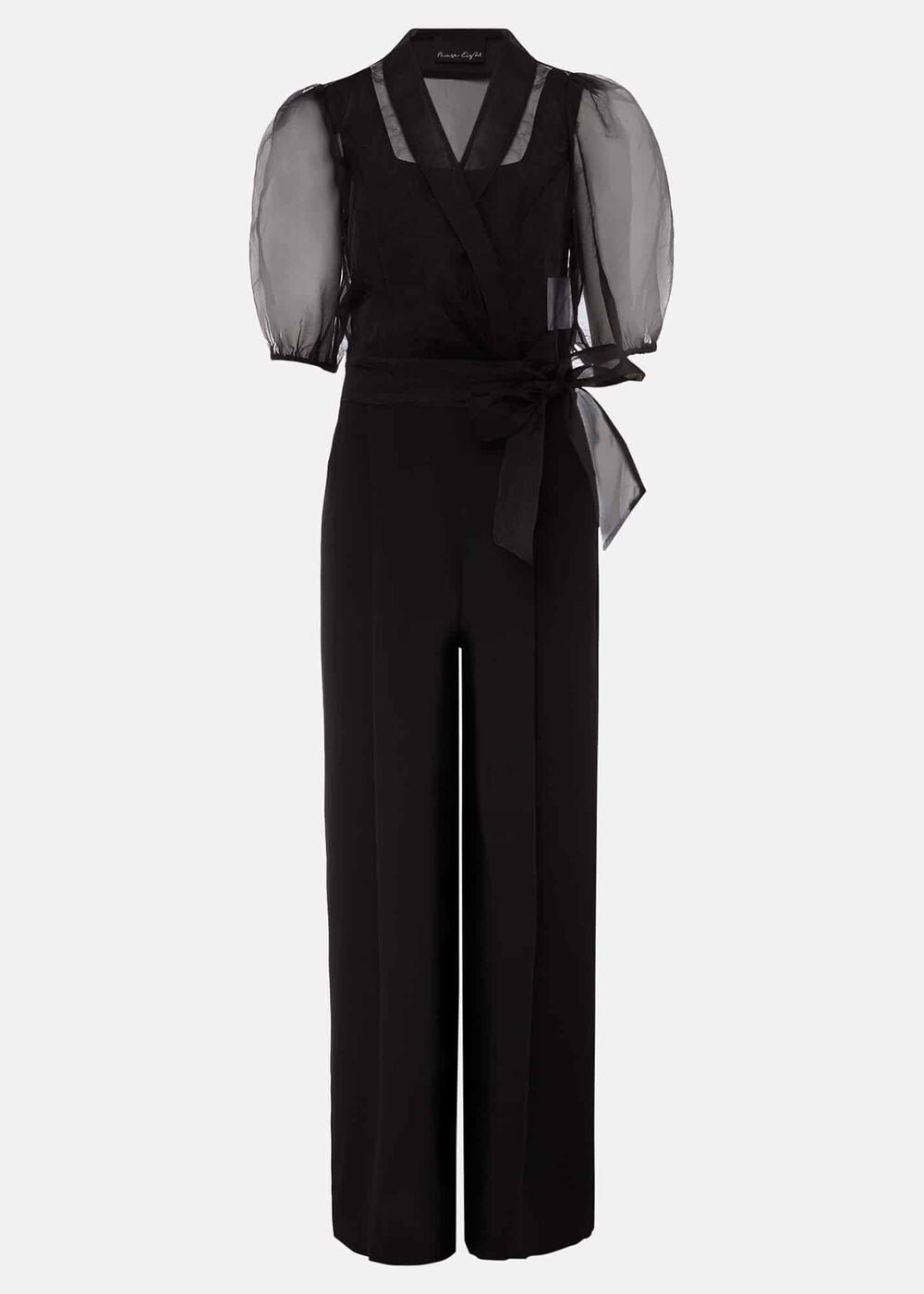 Brontie Puff Sleeve Wide Leg Jumpsuit Black