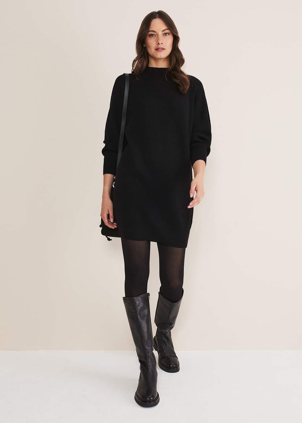 Eliana Knitted Jumper Dress Black