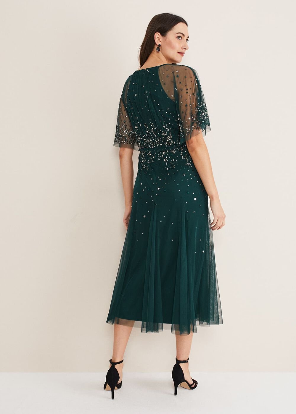 Lumi Short Tulle Beaded Dress Grey/Yellow