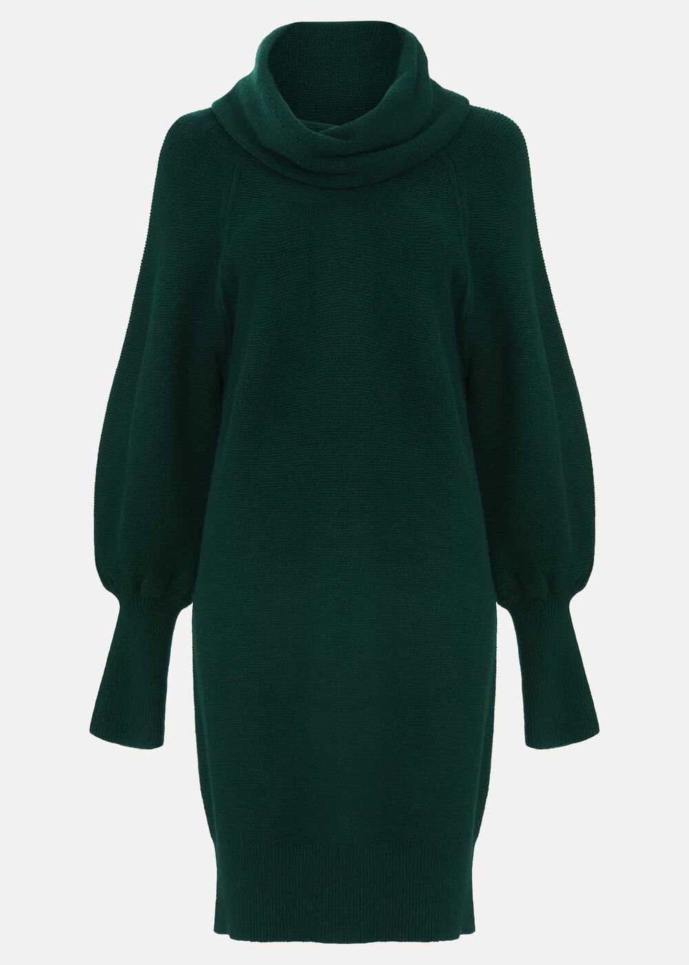 Dahlie Chunky Knit Tunic Mini Dress Green