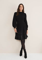 Marley Metal Work Detail Knit Dress Black