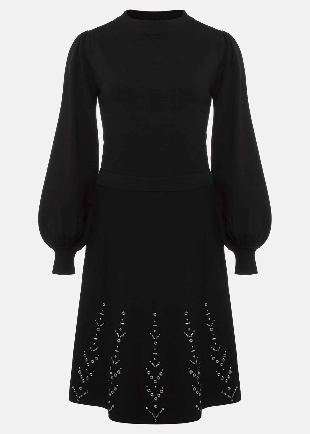 Marley Metal Work Detail Knit Dress Black